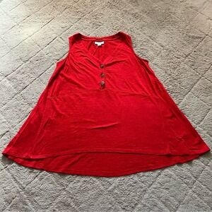 J. Jill Oversized‎ Cotton Blend Tank Top Preppy Minimalist Capsule Cottage Sz SP